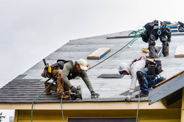 Professional Gutter Installation technician working in Arena, WI